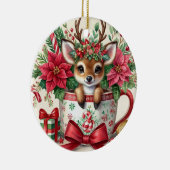 Kerst Mok rendieren 2 Keramisch Ornament (Rechts)