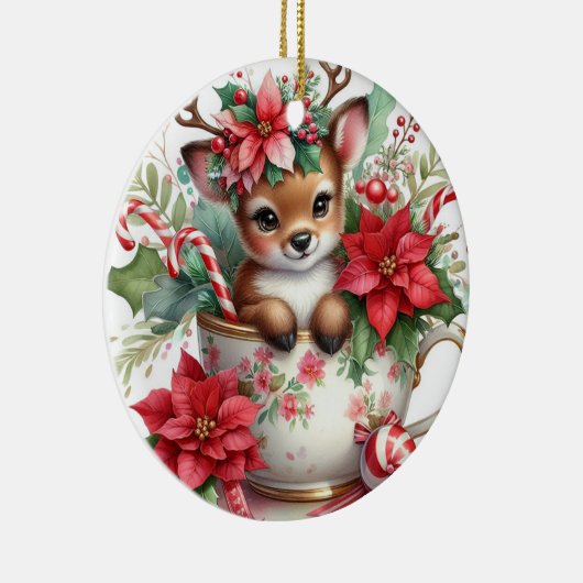 Kerst Mok rendieren 6 Keramisch Ornament (Rechts)