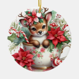 Kerst Mok rendieren 6 Keramisch Ornament