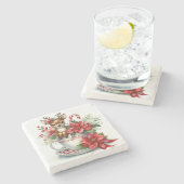 Kerst Mok rendieren 8 Stenen Onderzetter (Zijkant)