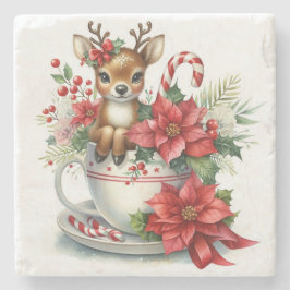 Kerst Mok rendieren 8 Stenen Onderzetter