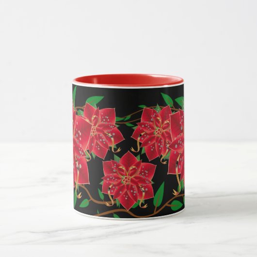 Kerst Mok-rode Poinsettias Mok (Midden)