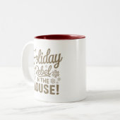 kerst-Mok | Vakantie vibes, perfect voor cadeaus Tweekleurige Koffiemok (Voorkant links)