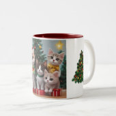 Kerst mokken met moppige katten (Voorkant rechts)