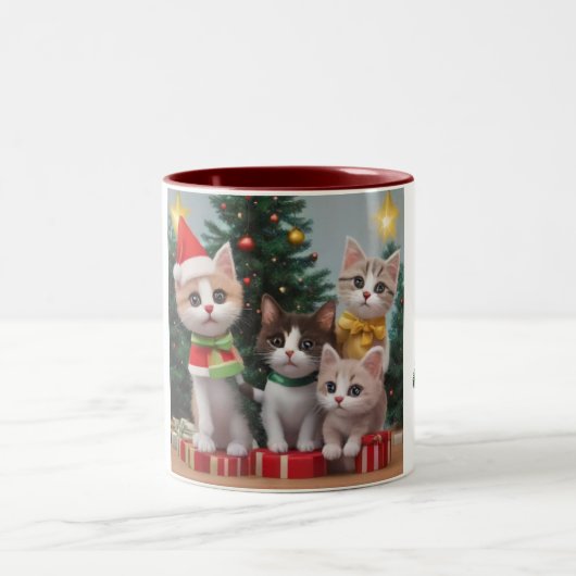 Kerst mokken met moppige katten (Center)