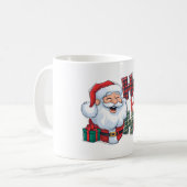 Kerst Mokken Set van 4, Kerst Koffie Mokken wit (Voorkant links)