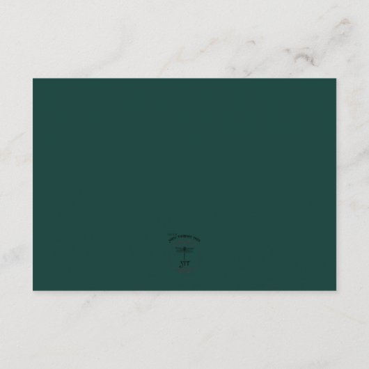 Kerst Monogram Bruiloft Receptie Informatiekaartje (Achterkant)