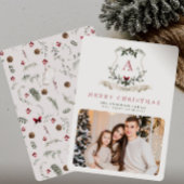 Kerst Monogram Een Foto Vakantie Kaart