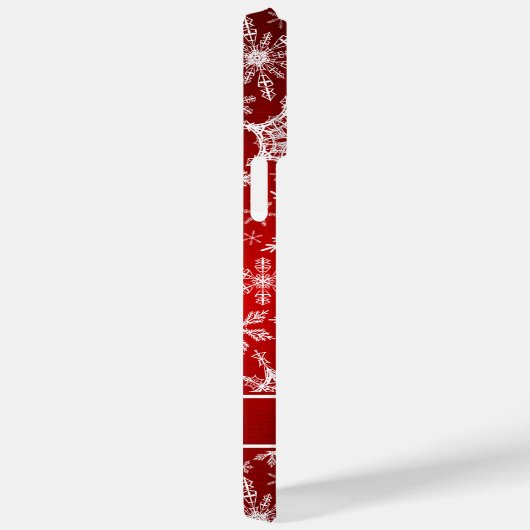 Kerst monogram rood wit sneeuwvlokken Case-Mate iPhone case (Achterkant / Rechts)
