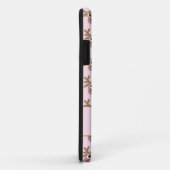 Kerst Monogram Roze Schattige rendierpatroon Case-Mate iPhone Case (Achterkant/rechts)