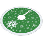 Kerst Monogram Snowflake Tree Rok - groen Kerstboom Rok (Gekanteld)