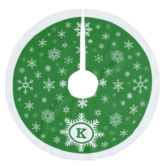 Kerst Monogram Snowflake Tree Rok - groen Kerstboom Rok (Voorkant)