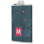 Kerst Monogram Spruce Green gepersonaliseerd cadea Heupfles (Links)