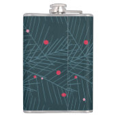 Kerst Monogram Spruce Green gepersonaliseerd cadea Heupfles (Achterkant)