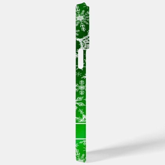 Kerst Monogrammed Groen Wit Sneeuwvlokken Case-Mate iPhone Case (Achterkant / Rechts)