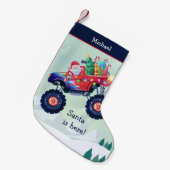 Kerst Monster Truck Kerstman Naam Kleine Kerstsok (Voorkant (Hangend))