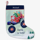 Kerst Monster Truck Kerstman Naam Kleine Kerstsok (Voorkant)