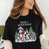Kerst Moo-y Koe Boerderij Feestelijke Feestdagen Tri-Blend Shirt
