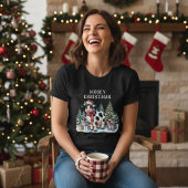 Kerst Moo-y Koe Boerderij Feestelijke Feestdagen Tri-Blend Shirt