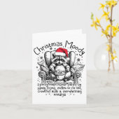 Kerst Moody Funny Raccoon Foody Kerst Race Kaart (Gele Bloem)