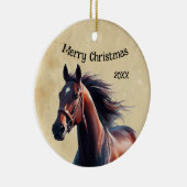 Kerst Mooi Bruin Paard Keramisch Ornament (Rechts)