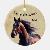 Kerst Mooi Bruin Paard Keramisch Ornament (Achterkant)
