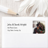 Kerst Mooi Bruin Paard & Krans Etiket (Insitu)