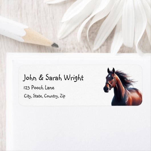 Kerst Mooi Bruin Paard & Krans Etiket (Insitu)