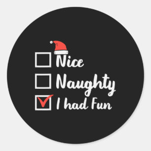 Kerst Mooi Ondeugend Ik Had Leuke Grappige Xmas Vr Ronde Sticker