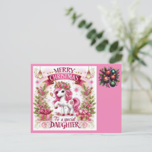 Kerst Mooie Eenhoorn Briefkaart