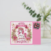 Kerst Mooie Eenhoorn Briefkaart (Staand voorkant)