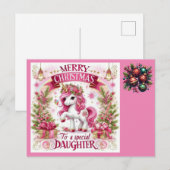 Kerst Mooie Eenhoorn Briefkaart (Voorkant / Achterkant)