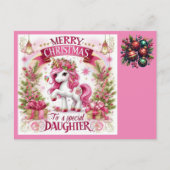 Kerst Mooie Eenhoorn Briefkaart (Voorkant)