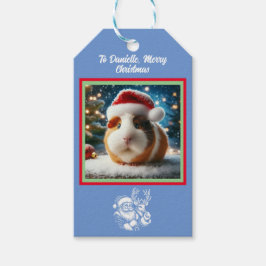 Kerst Mooie Guinea Pig Cadeaulabel
