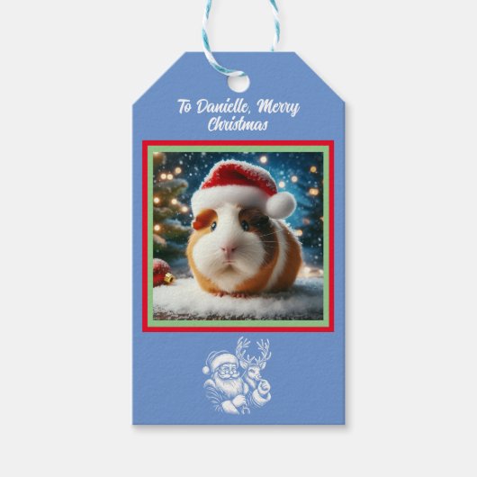 Kerst Mooie Guinea Pig Cadeaulabel (Voorkant)