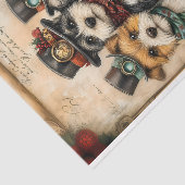 Kerst Mooie Honden Steampunk Sfeer BK9 Découpage Tissuepapier (Detail)