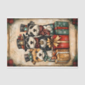 Kerst Mooie Honden Steampunk Sfeer BK9 Découpage Tissuepapier (Voorkant)