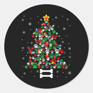 Kerst Mooie Hondenpoten Kerstboom Leuke Hond Puppy Ronde Sticker