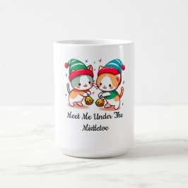 Kerst Mooie Kat Ontmoet Me Onder De MistleToe Koffiemok