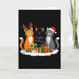 Kerst Mooie Katten & Kittens Met Kerstman Hoed, Kaart