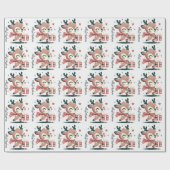 Kerst Mooie Kerstman Rendier cadeau dozen Cadeaupapier (Vlak)