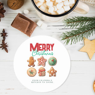 Kerst Mooie Koekjes Winter Vakantie Bakfeestje Ronde Kartonnen Onderzetter