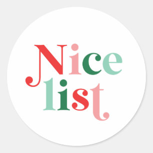 kerst mooie lijst boho kleurrijk modern lettertype ronde sticker
