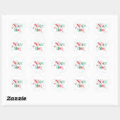 kerst mooie lijst boho kleurrijk modern ronde sticker (Vel)