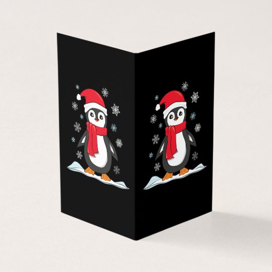 Kerst Mooie Pinguïn Kaart (Buitenkant)