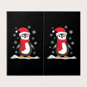 Kerst Mooie Pinguïn Kaart (Buitenkant ongevouwen)
