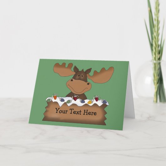 Kerst Moose (aanpasbaar) Feestdagen Kaart (Voorkant)