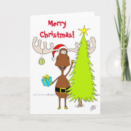 Kerst: Moose (gelukkig) Feestdagen Kaart