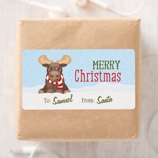 Kerst Moose gepersonaliseerde cadeau Labels / labe (Insitu)