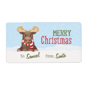 Kerst Moose gepersonaliseerde cadeau Labels / labe (Voorkant)